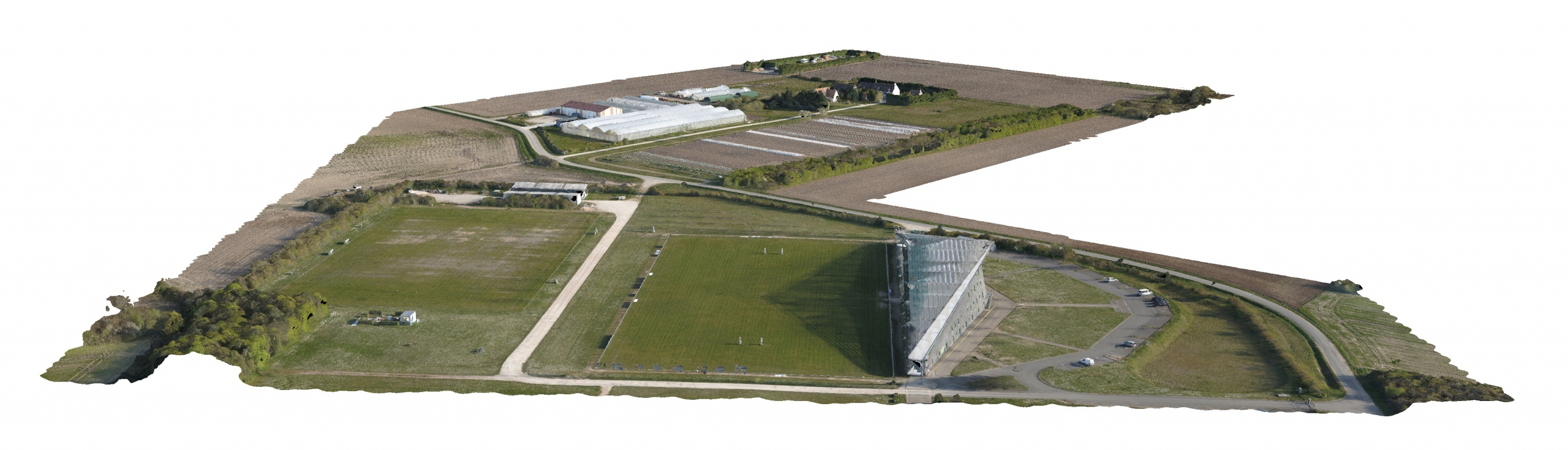 Exemple de modélisation avec un nIveau de détail 2 réalisées uniquement par drone sur 75 hectares
