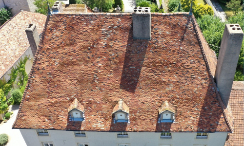 Démoussage de toitures et de façades par drone