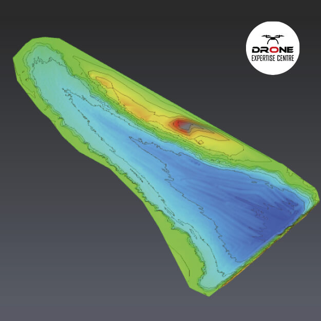 Modèle numérique de terrain généré par drone pour calcul de cubatures