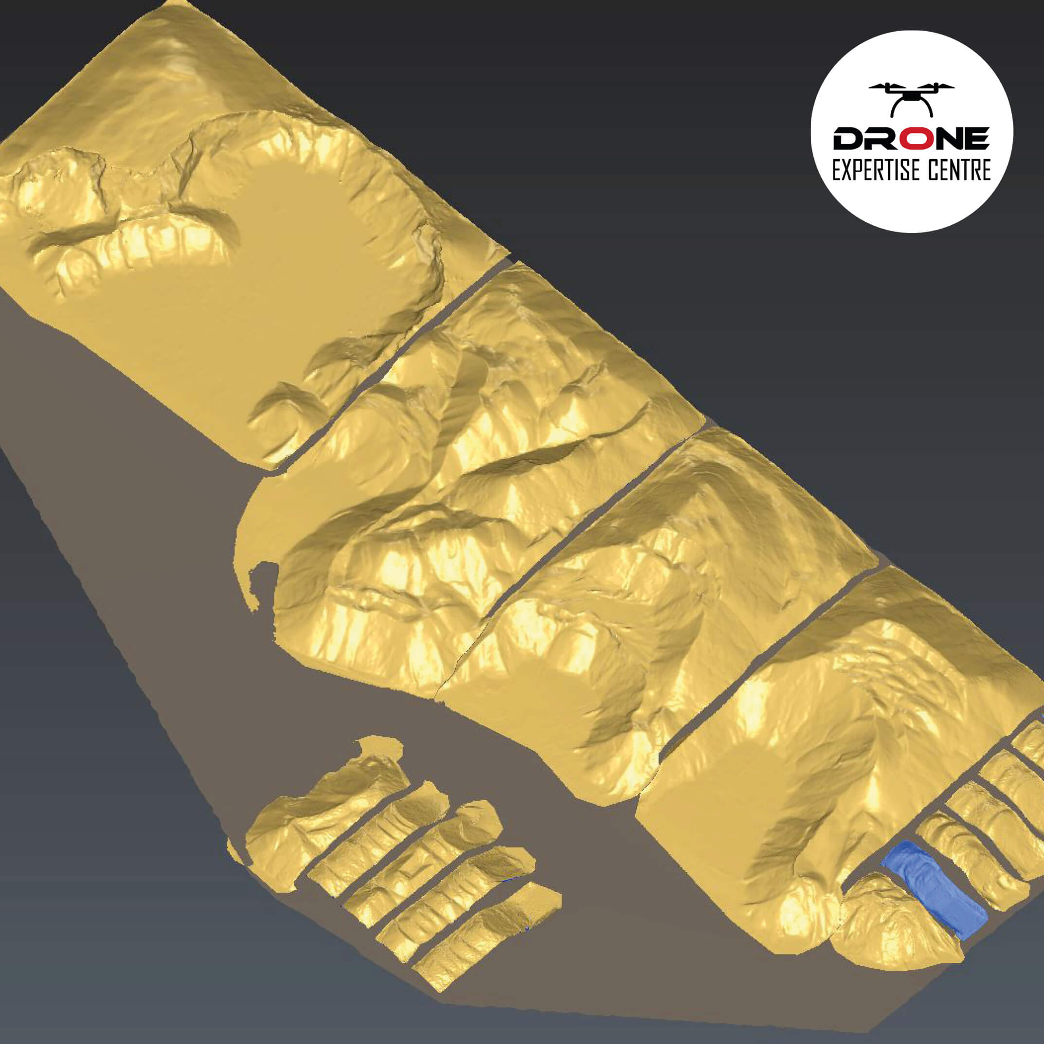 Modèle numérique de terrain généré par drone pour calcul de cubatures sur une zone d’extraction