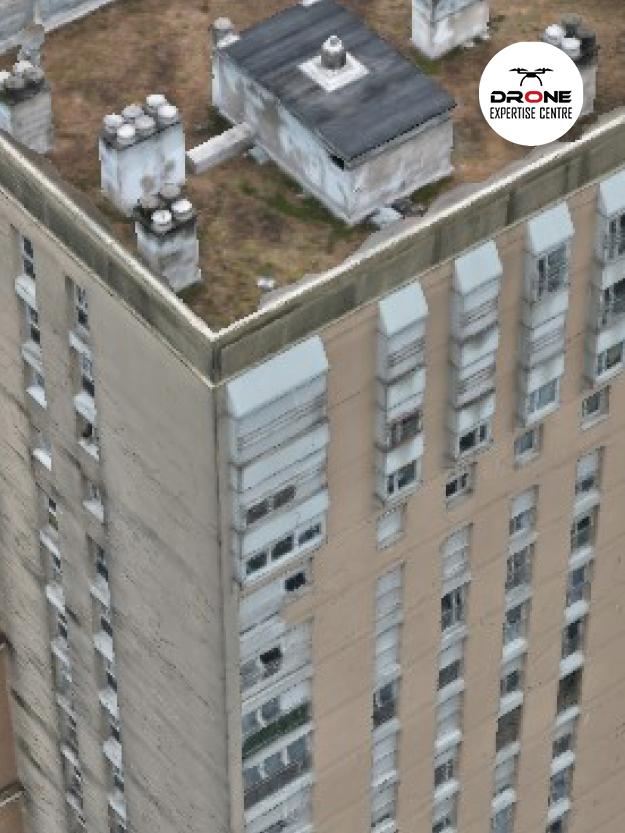 Modélisation 3D par drone d’un immeuble permettant l’analyse précise des volumes du bâtiment