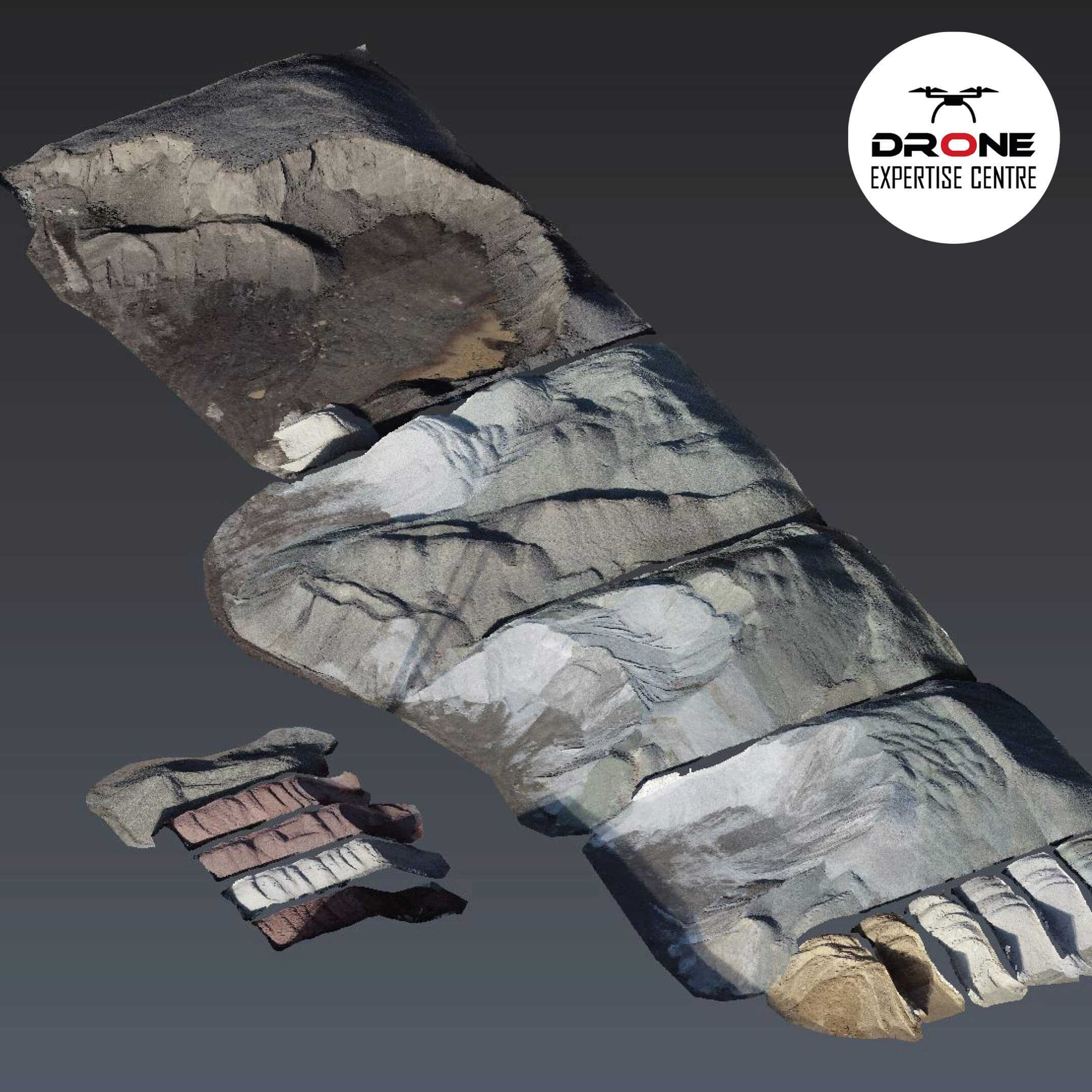 Reconstitution 3D de stocks de matériaux obtenue par drone pour calcul de cubatures