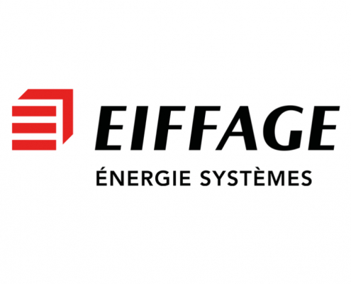 Logo du groupe Eiffage acteur majeur de la construction et de l'énergie utilisant l'inspection panneaux solaires par drone