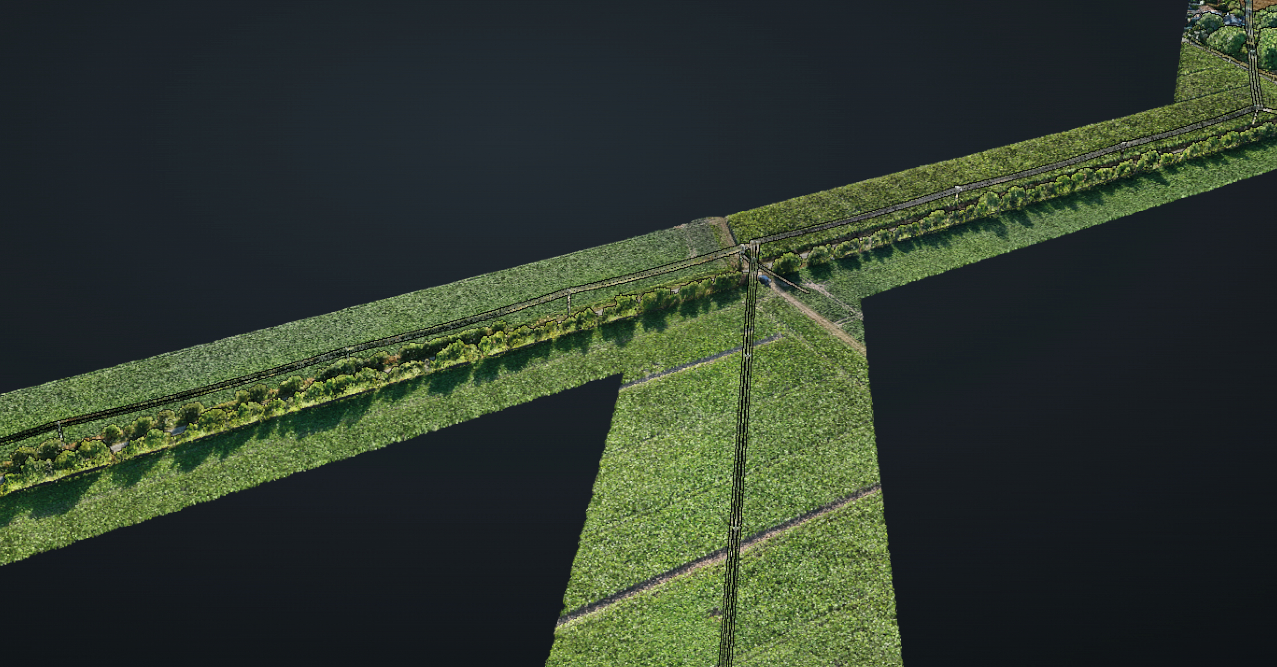 Numérisation HTA et BT par LiDAR drone en Lorraine avec restitution géoréférencée Numérisation HTA et BT par LiDAR drone en Lorraine pour le suivi de réseaux et d'emprises