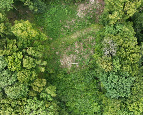 Mission drone LiDAR en Champagne Ardennes pour les réseaux de circulation Relevé LiDAR d'un chemin rural effectué en Champagne Ardennes