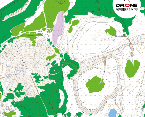 Carte topographique et occupation des sols obtenues par topographie et photogrammétrie par drone
