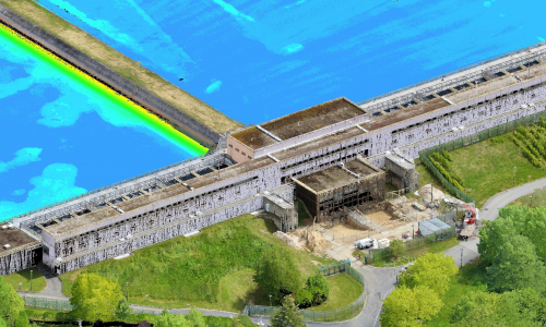 Levé LiDAR par drone et bathymétrie de bassins
