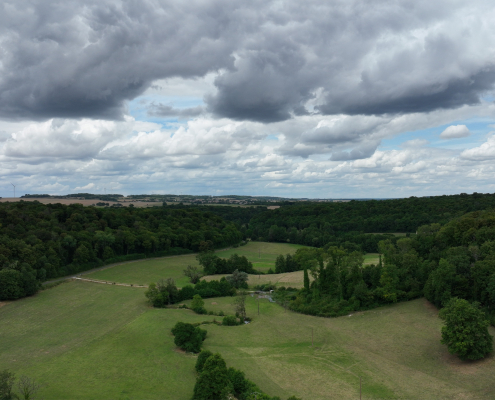 Mission drone LiDAR en Champagne Ardennes pour l'inventaire végétal Corridor végétalisé observé lors d'une mission drone LiDAR en Champagne Ardennes