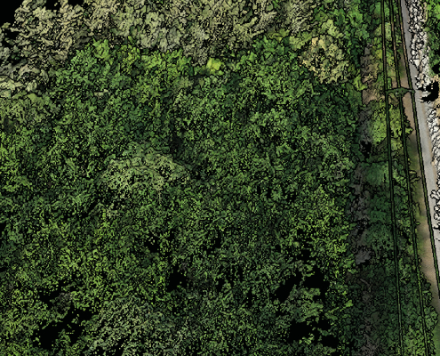Mission drone LiDAR en Centre Val de Loire appliquée au suivi d'un corridor traversant une zone forestière