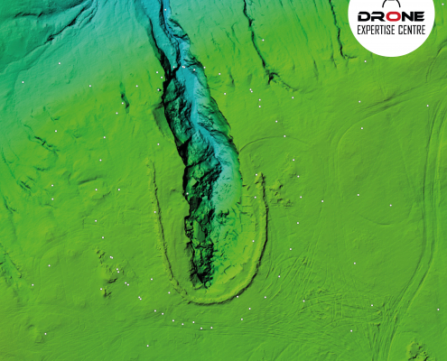 Vue aérienne haute résolution obtenue par topographie et photogrammétrie par drone