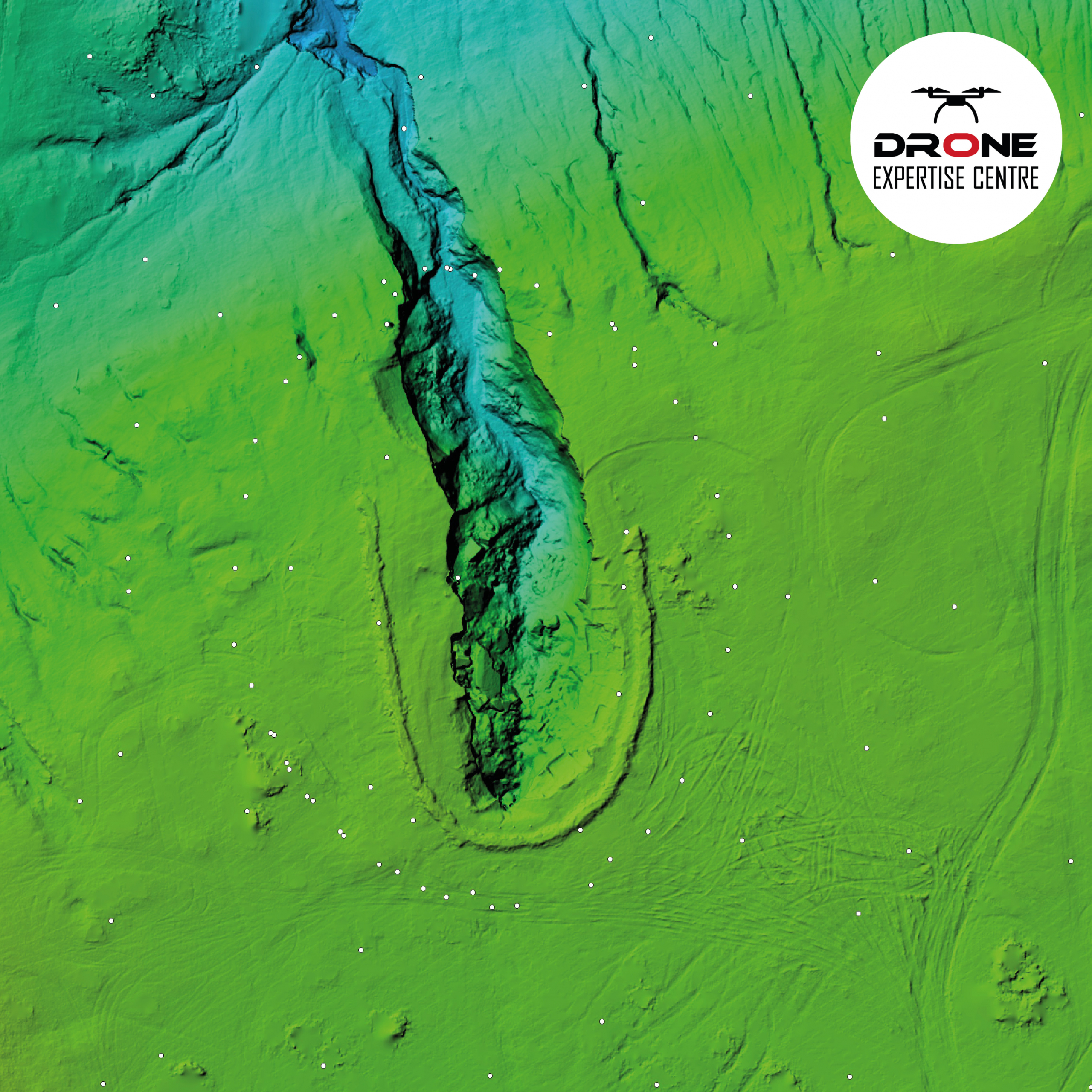 Vue aérienne haute résolution obtenue par topographie et photogrammétrie par drone