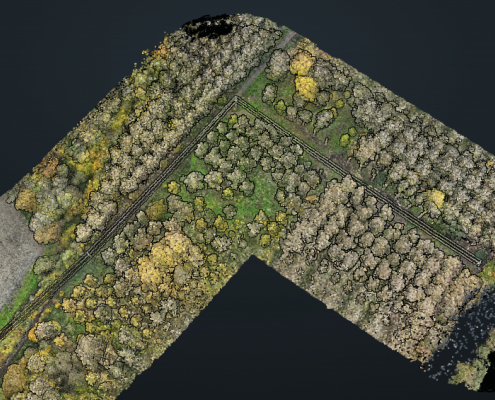Inspection de corridor technique par LiDAR drone dans le Nord Pas-de-Calais Numérisation HTA et BT par LiDAR drone dans le Nord Pas-de-Calais pour l'analyse d'un linéaire traversant des parcelles agricoles