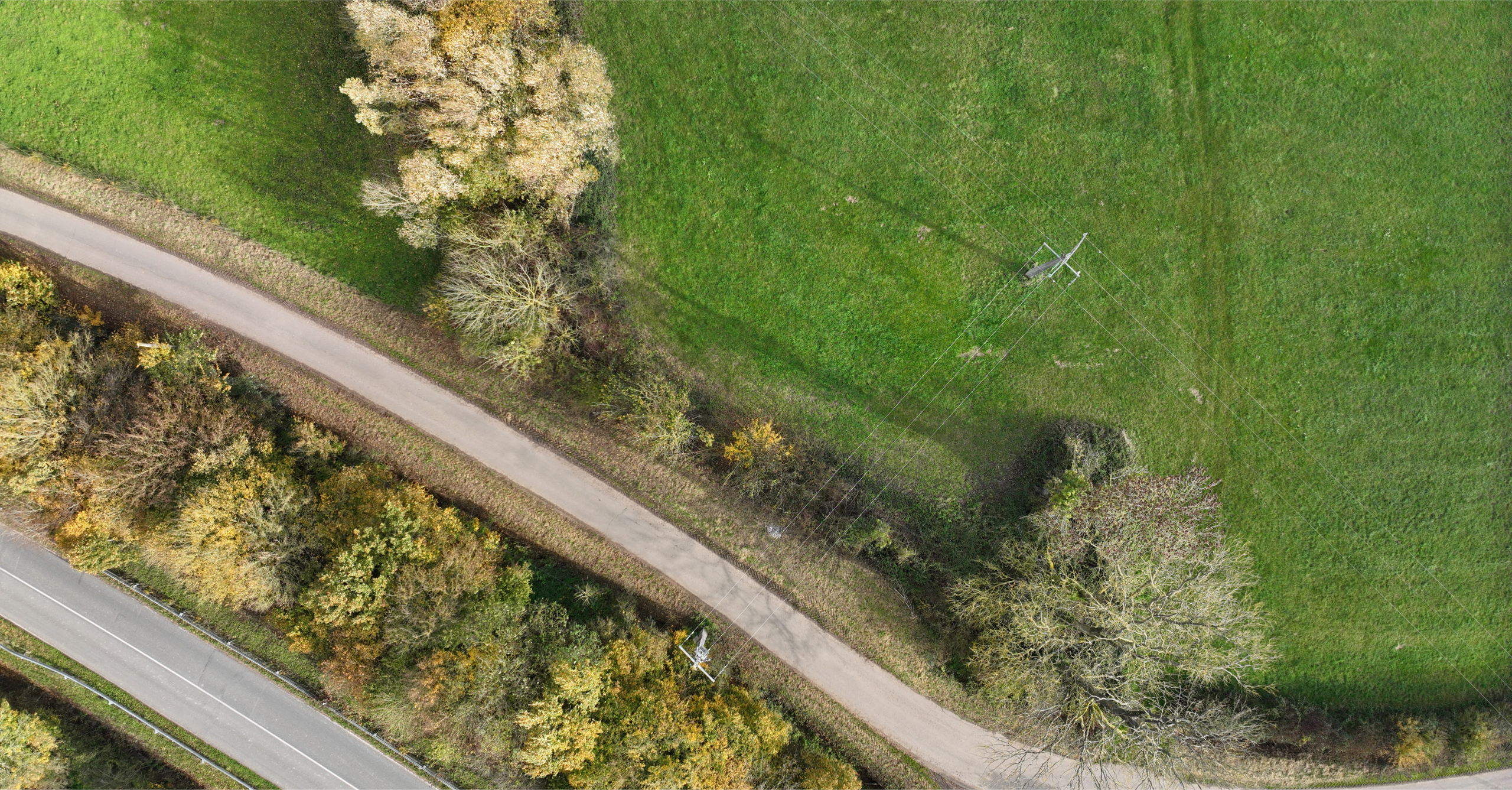 Nuage de points généré pour une mission LiDAR dans le Nord Pas-de-Calais Numérisation HTA et BT par LiDAR drone dans le Nord Pas-de-Calais avec modélisation 3D d'un corridor technique