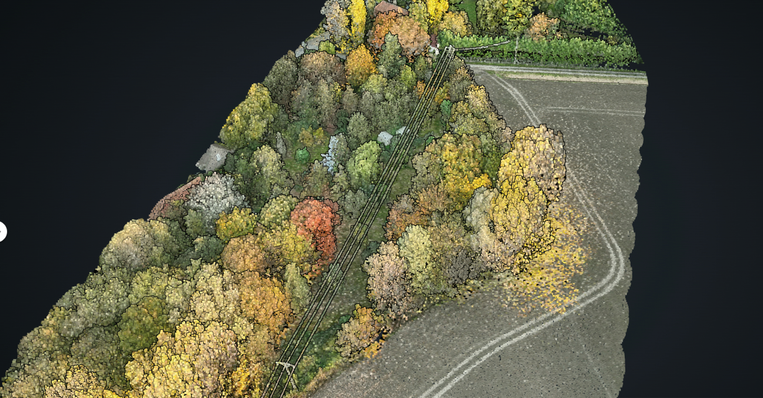 Analyse des emprises végétales par LiDAR drone dans le Nord Pas-de-Calais Numérisation HTA et BT par LiDAR drone dans le Nord Pas-de-Calais pour l'étude de la végétation à proximité des réseaux