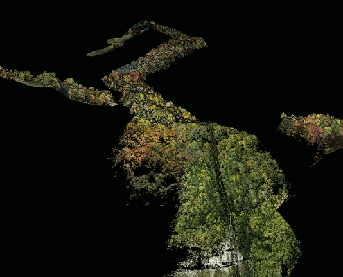 Mission drone LiDAR dans les Alpes avec restitution 3D d'un paysage montagneux et boisé Mission drone LiDAR dans les Alpes avec restitution 3D d'un paysage montagneux et boisé