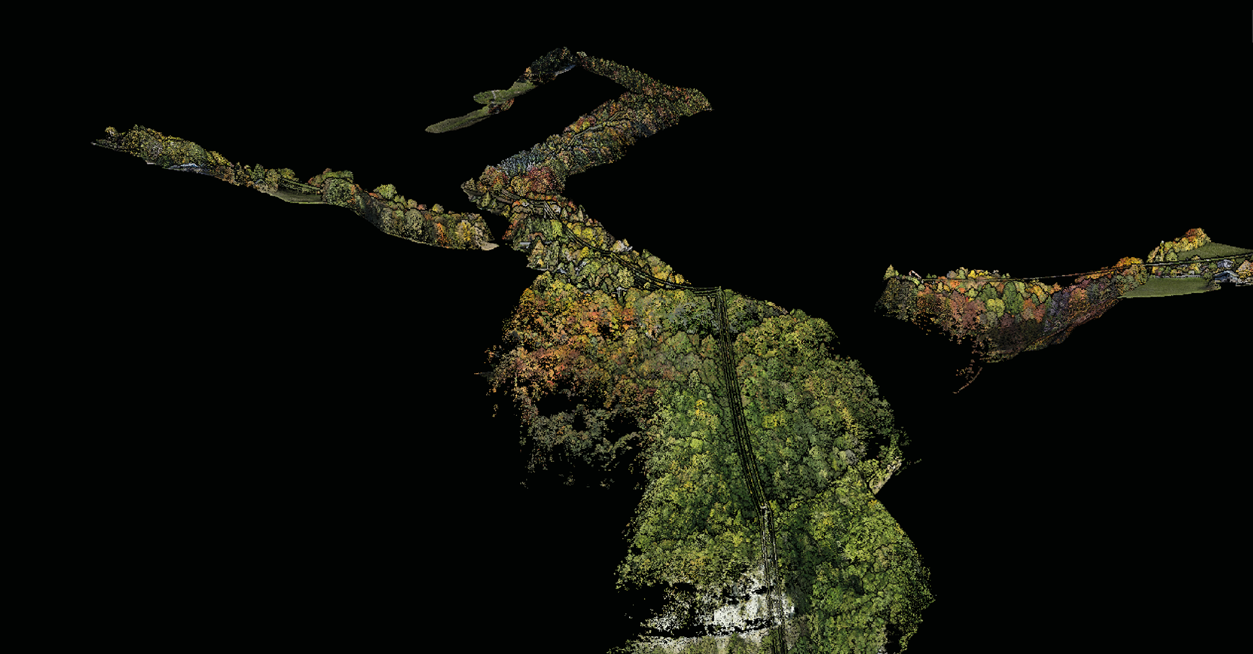 Mission drone LiDAR dans les Alpes avec restitution 3D d'un paysage montagneux et boisé Mission drone LiDAR dans les Alpes avec restitution 3D d'un paysage montagneux et boisé