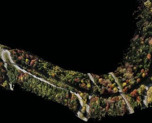 Traitement des données LiDAR obtenues lors d'une mission drone dans les Alpes Mission drone LiDAR dans les Alpes avec visualisation 3D des reliefs et de la végétation