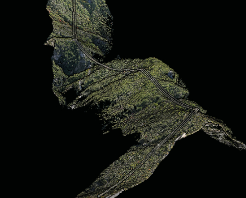Levé topographique réalisé lors d'une mission drone LiDAR en Côte d'Azur Mission drone LiDAR en Côte d'Azur pour l'analyse topographique d'une zone boisée