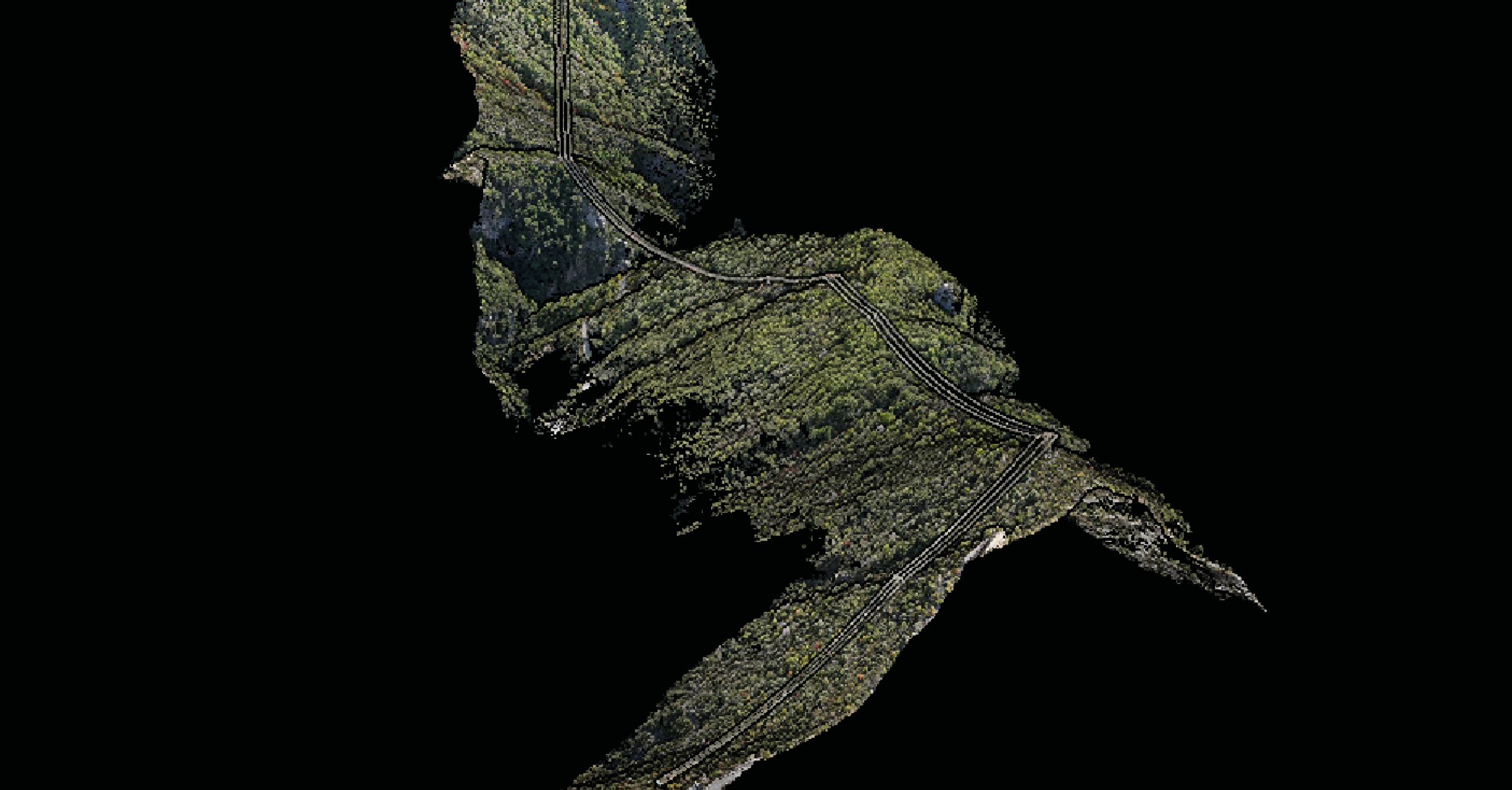 Levé topographique réalisé lors d'une mission drone LiDAR en Côte d'Azur Mission drone LiDAR en Côte d'Azur pour l'analyse topographique d'une zone boisée