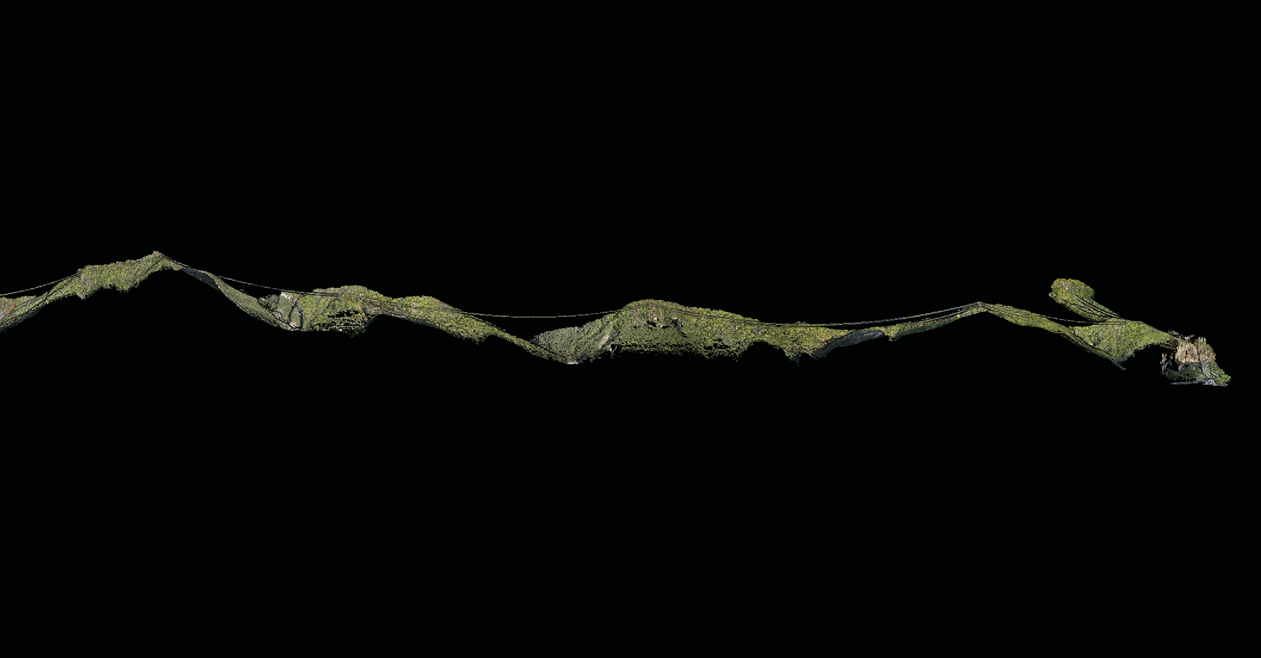 Analyse géospatiale réalisée lors d'une mission drone LiDAR en Côte d'Azur Mission drone LiDAR en Côte d'Azur sur un corridor naturel avec restitution 3D détaillée