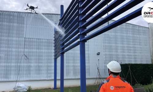 Démoussage par drone de façade à Aalberts