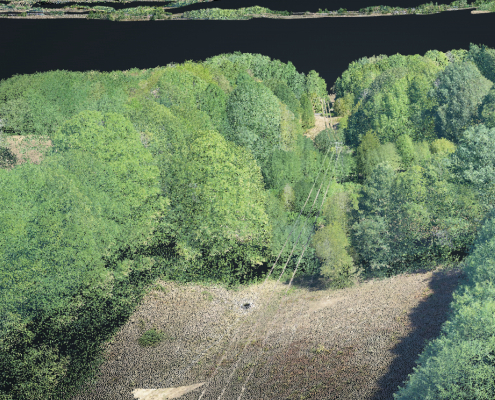 Mission drone LiDAR dans le Limousin pour l'analyse du relief Modèle du relief et de la végétation obtenu lors d'une mission drone LiDAR dans le Limousin
