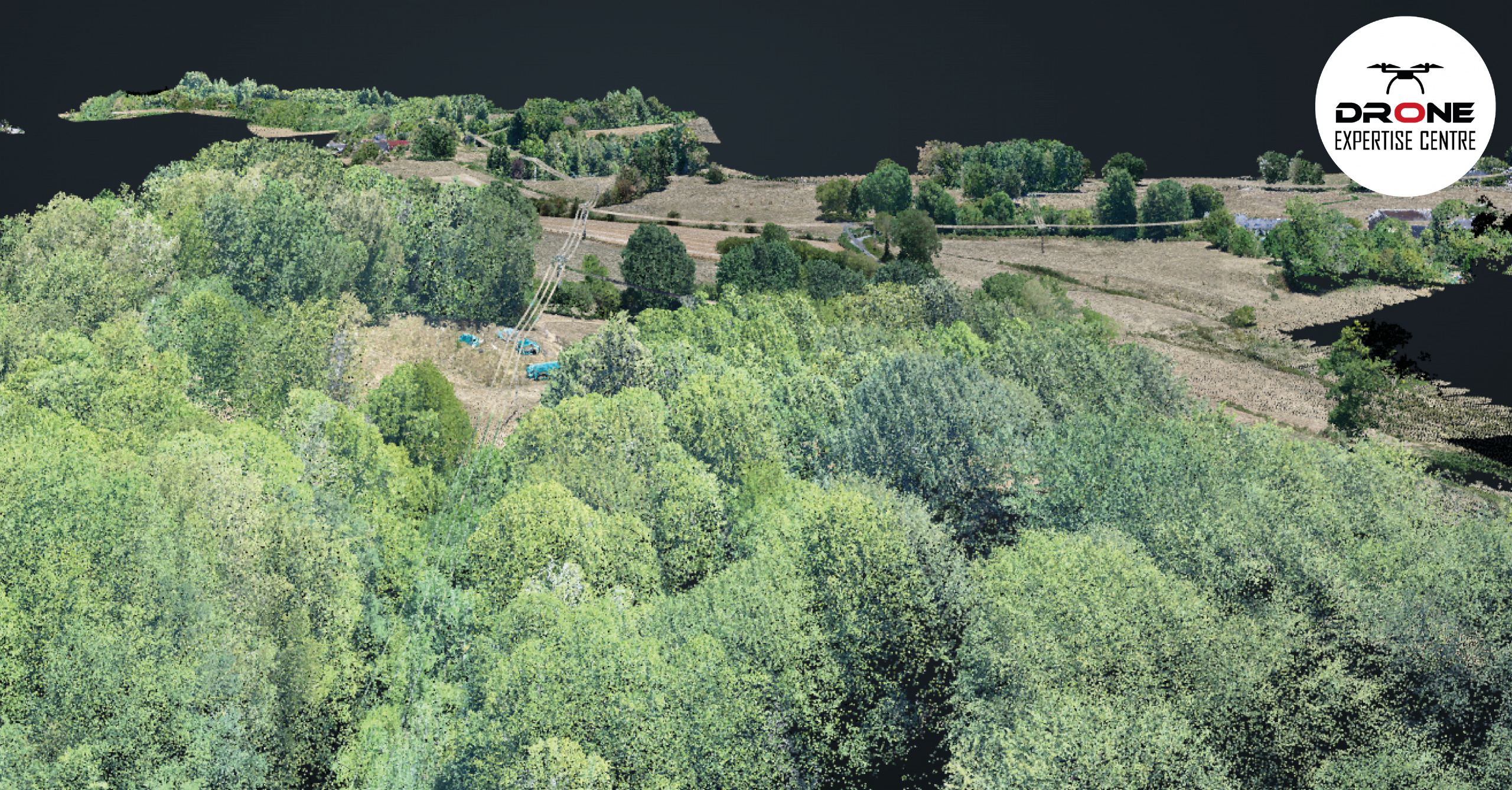 Mission drone LiDAR dans le Limousin pour le relevé de la végétation Données LiDAR aériennes représentant la végétation relevée lors d'une mission drone dans le Limousin